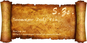 Seemayer Zsófia névjegykártya